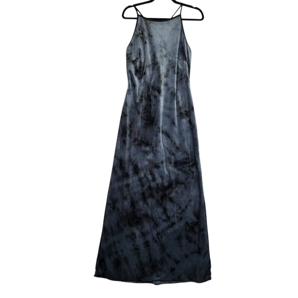 Cachet Black and Charcoal Tie-Dye Maxi Slip Dress